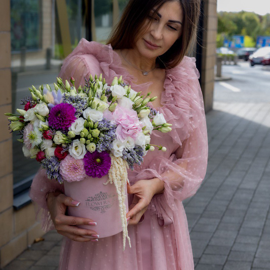Fresh Flowers in a Hatbox