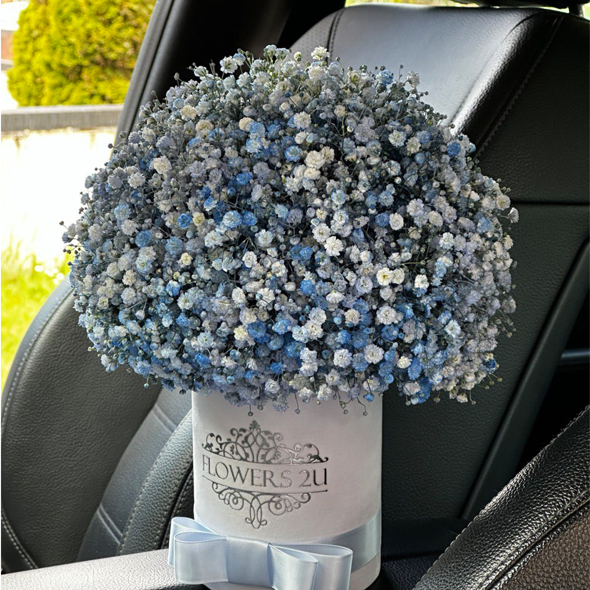 Baby's Breath Bouquet in a Hatbox, Small